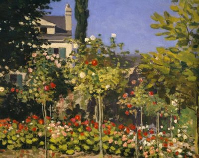 çiçek açan bahçe by Claude Monet